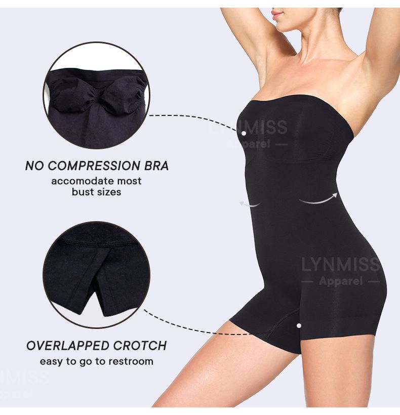New Shapewear dress with strapless strapless jumpsuit slim shorts_voghion.com