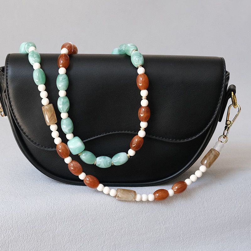 Accessori versatili in acrilico alla moda con perline multicolori, tracolla in resina, corda appesa, catena per telefono_voghion.com