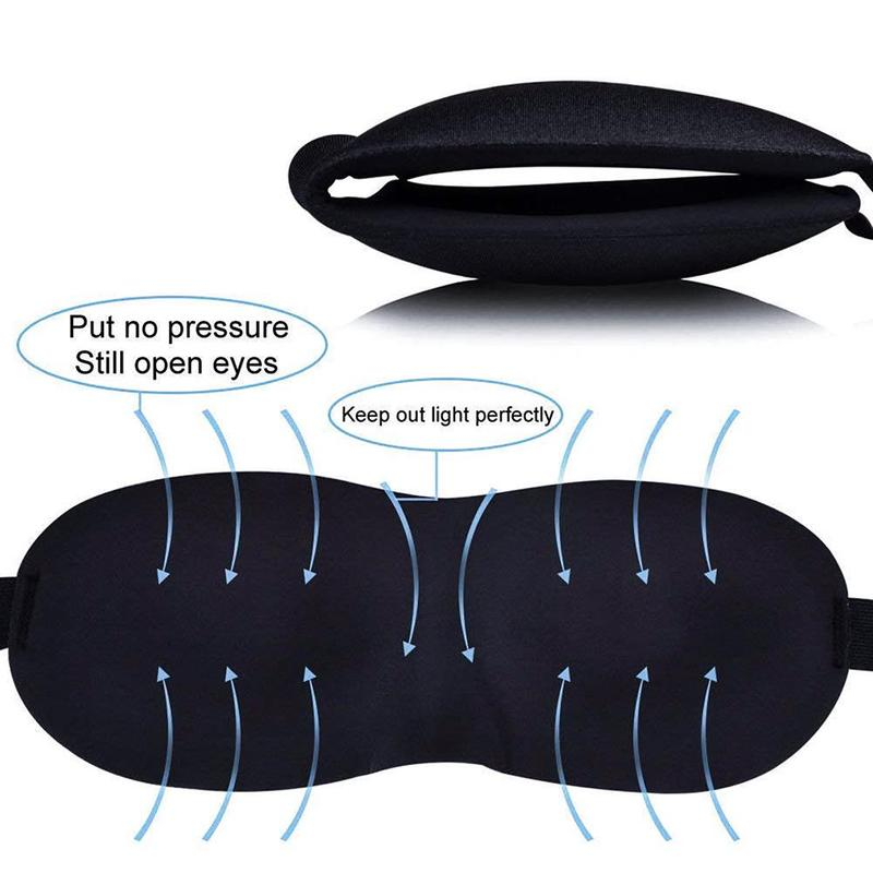Maschera 3D Copertura per il sonno Ombra Benda per gli occhi Aiuto per dormire Visiera Copertura per gli occhi Patch Donna Uomo Morbido portatile Blindfol ing ombra_voghion.com