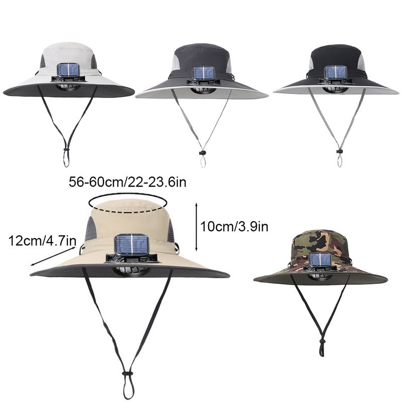 Cappello da sole con ventola USB - Cappello estivo a tesa larga rinfrescante_voghion.com