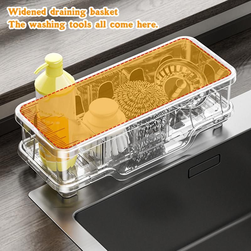 sponge Drain Rack Kitchen Dishwashing Basket Rack Sink Detergent Rag Countertop Storage Rack_voghion.com