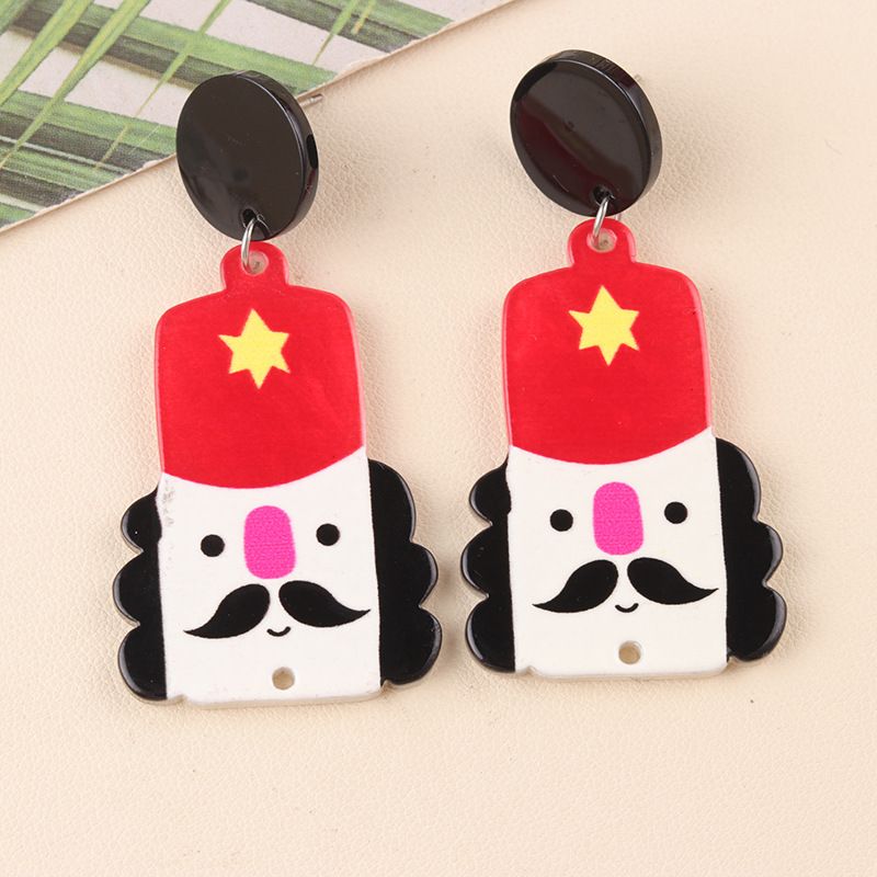 Series Cup Snowman Acrylic Studs Cartoon Christmas Tree Hat Boots Earrings Jewelry For Women_voghion.com