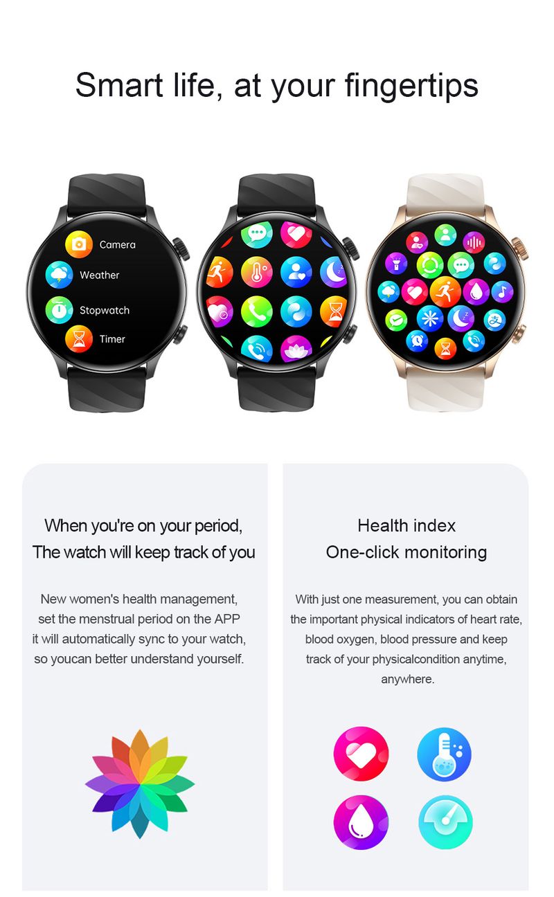 Smart Watches New Zw63 Smart Watch Bluetooth Call Round Screen Smart Watch Health Sports Watch_voghion.com