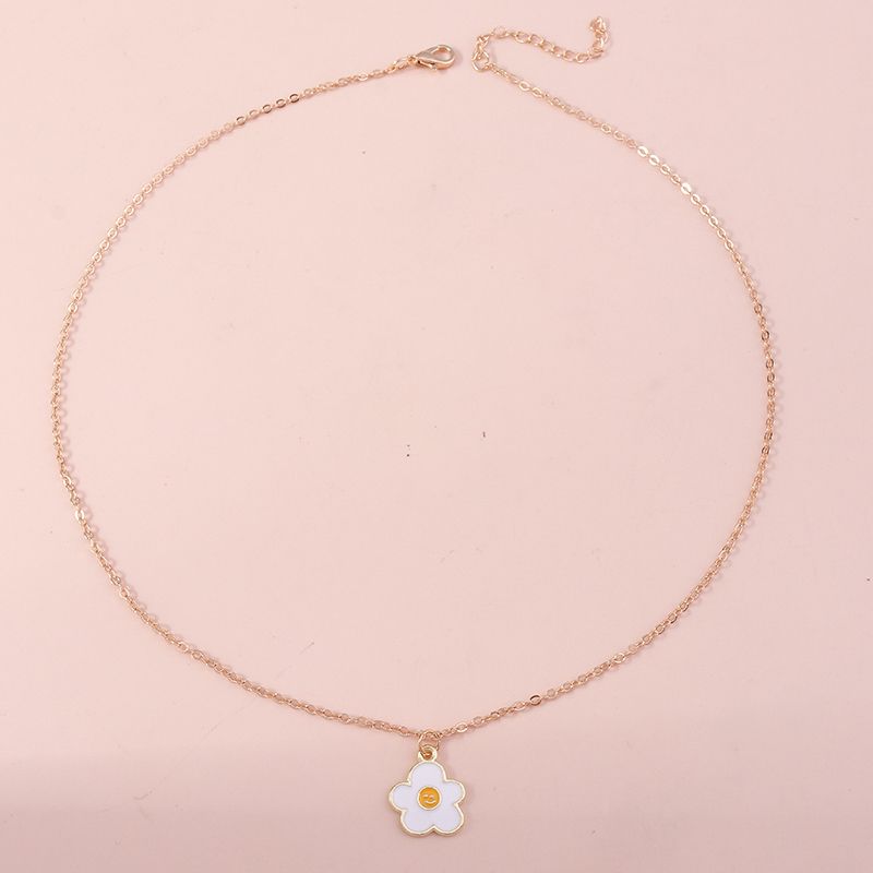 1 pz. Collana con sorriso smaltato adorabile per donne, collane con ciondolo a forma di fiore colorato, orecchini, ragazze, bambini, regali di compleanno_voghion.com