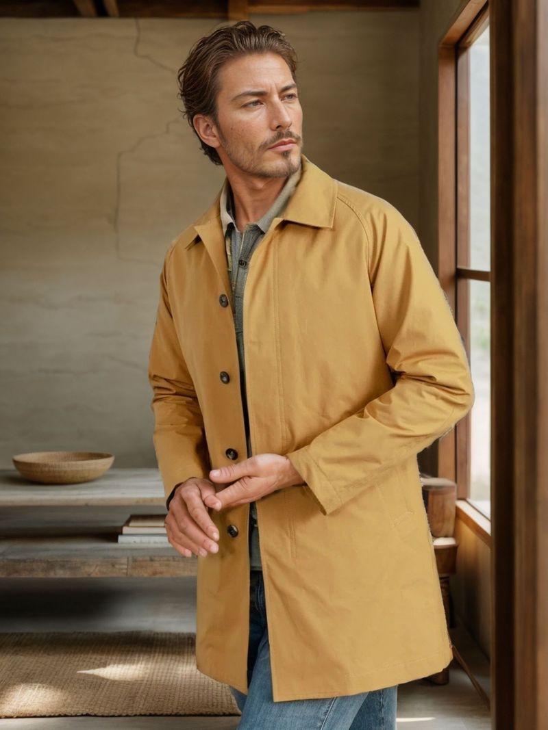 Herenkleding Lente en herfst Nieuwe lange mouwen Windjack Korte mouwen Heren revers Slim Fit Single Breasted Casual Commuter Jack_voghion.com