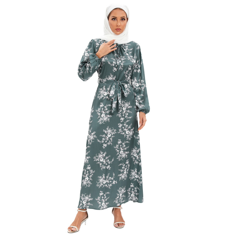 Vestido túnica de satén elegante para mujer._voghion.com