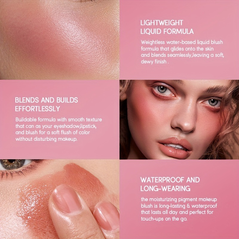 4-color waterproof multi-purpose liquid cheek powder blusher facial nourishing powder blusher cream 3-in-1 eye_voghion.com