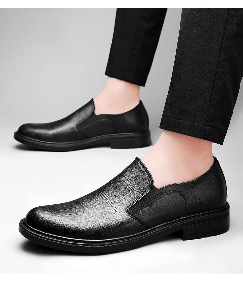Herrenschuhe mit Krokodilprägung, lässige Lederschuhe im Barber-Style_voghion.com