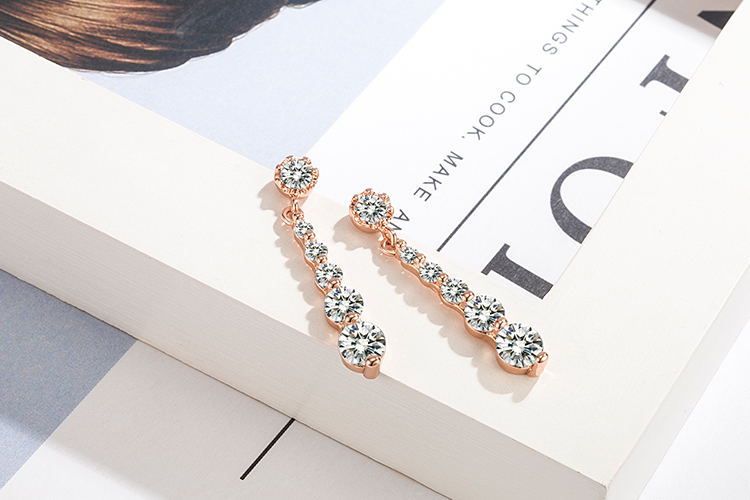 Earrings water drop zircon ear wire simple temperament female earrings_voghion.com