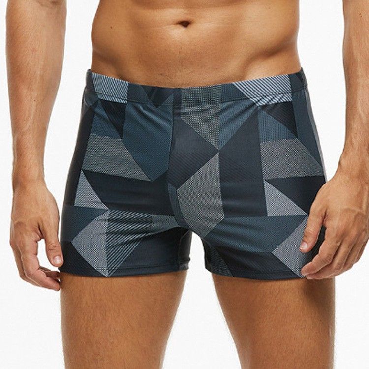 Men's Swim Trunks - Plaid Print & Quick-Dry Fabric (Elastic Waist UPF50+ Plus Size Beach & Hot Spring Wear Black/Blue/Red)_voghion.com