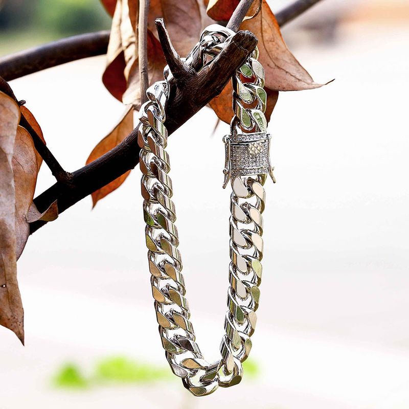 Men's Jewelry 10mm Cubic Zirconia Hip Hop Miami Cuban Link Chain Bold Statement Piece For Men_voghion.com