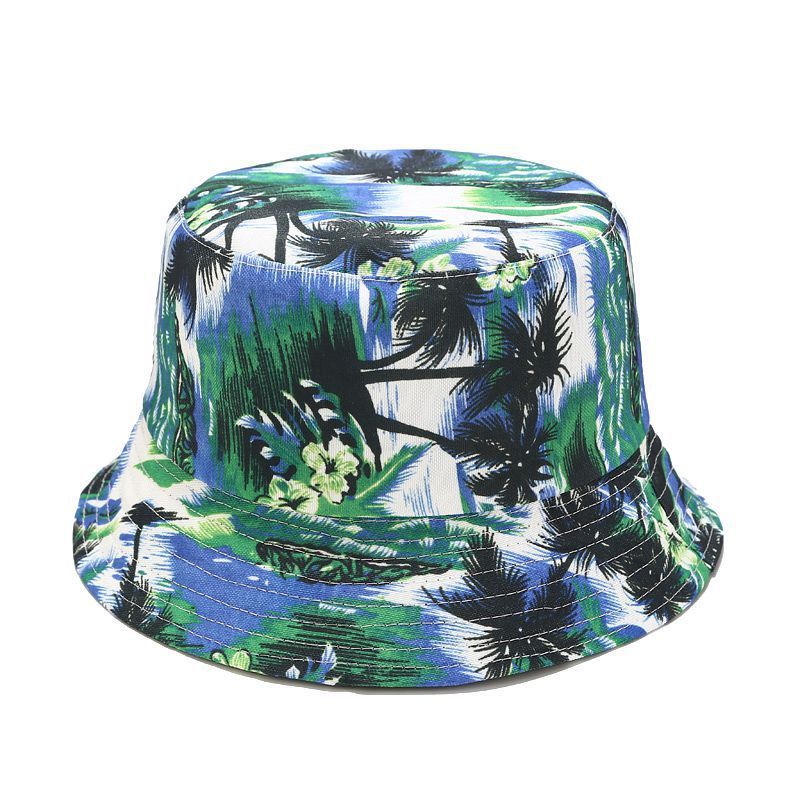 Visiera da alpinismo per esterni da donna con stampa a foglie bifacciale, cappello da pescatore, cappello da uomo per gite estive_voghion.com