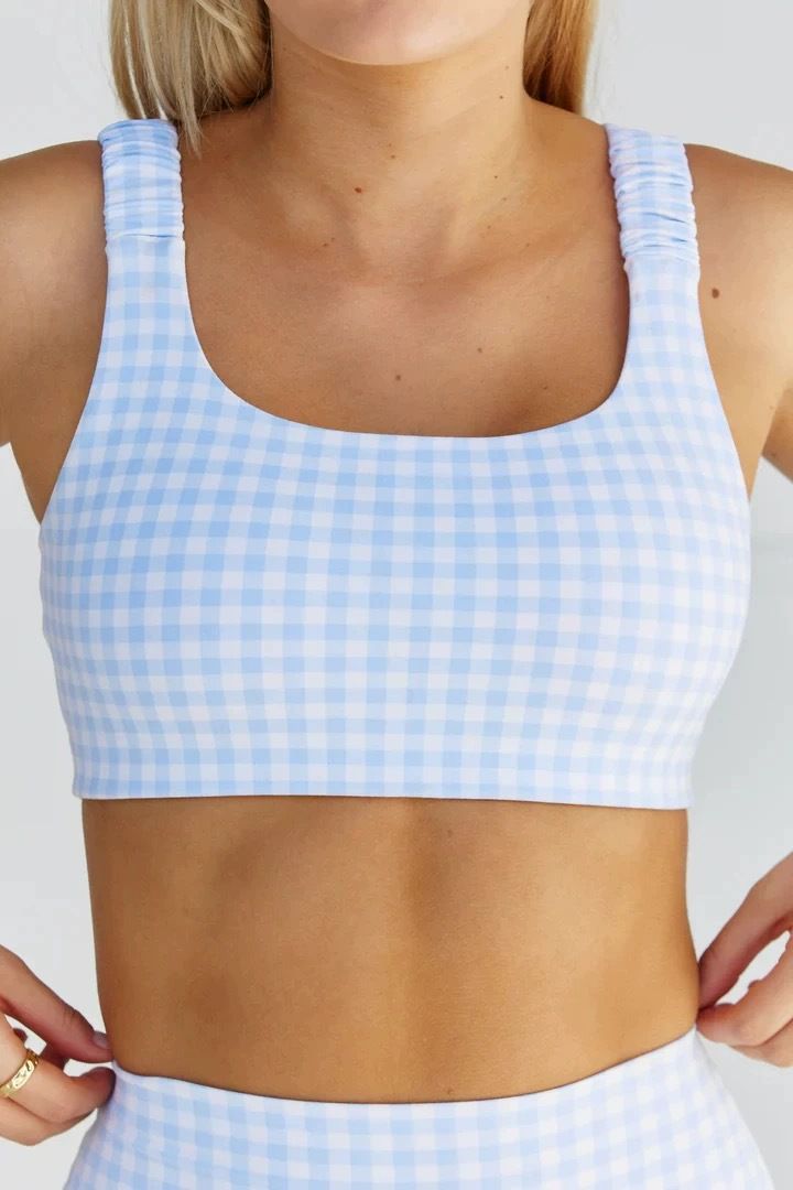 Printed Set For Women With Chest Pads, Elasticity Sports Fitness Vest, High Waist Quick-Dry Yoga Shorts, Nine-Point Long_voghion.com