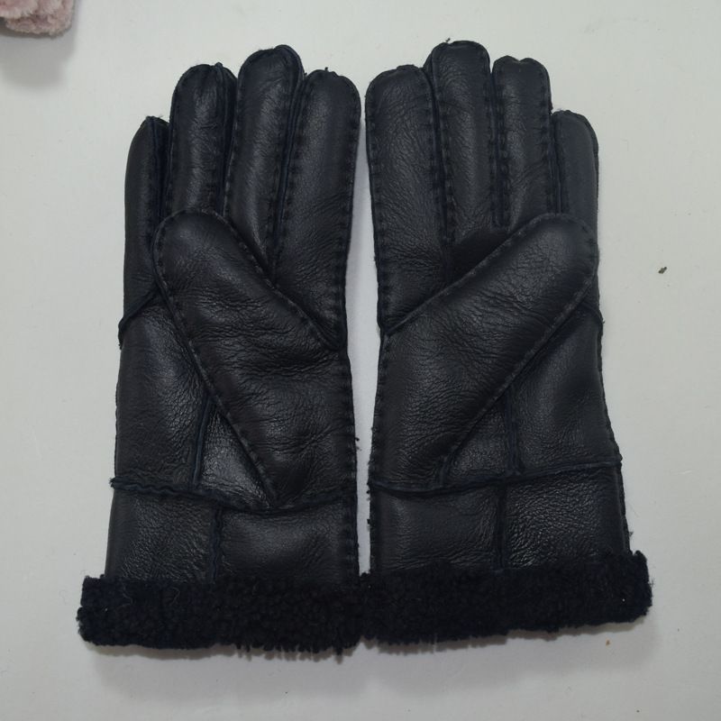 Schaffell Wolle Integrierte Handschuh Frauen Winter Fahion Schmetterling Echtes Leder Outdoor Warm Verdickt Radfahren_voghion.com