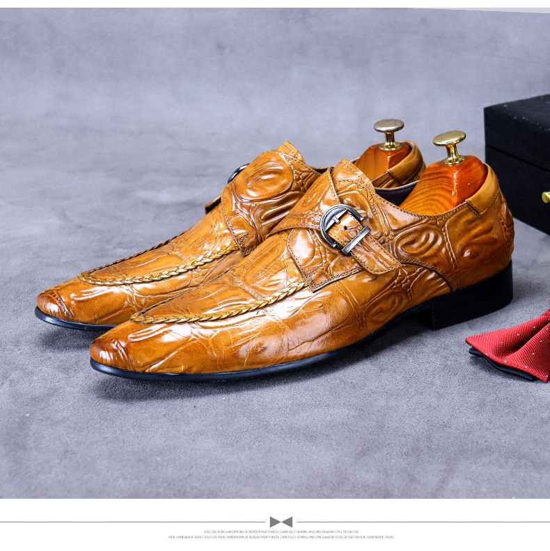Sivri uçlu erkek ayakkabıları iş deri ayakkabıları Brock retro beyefendi dış ticaret bir nesil erkek deri deri ayakkabıları_voghion.com