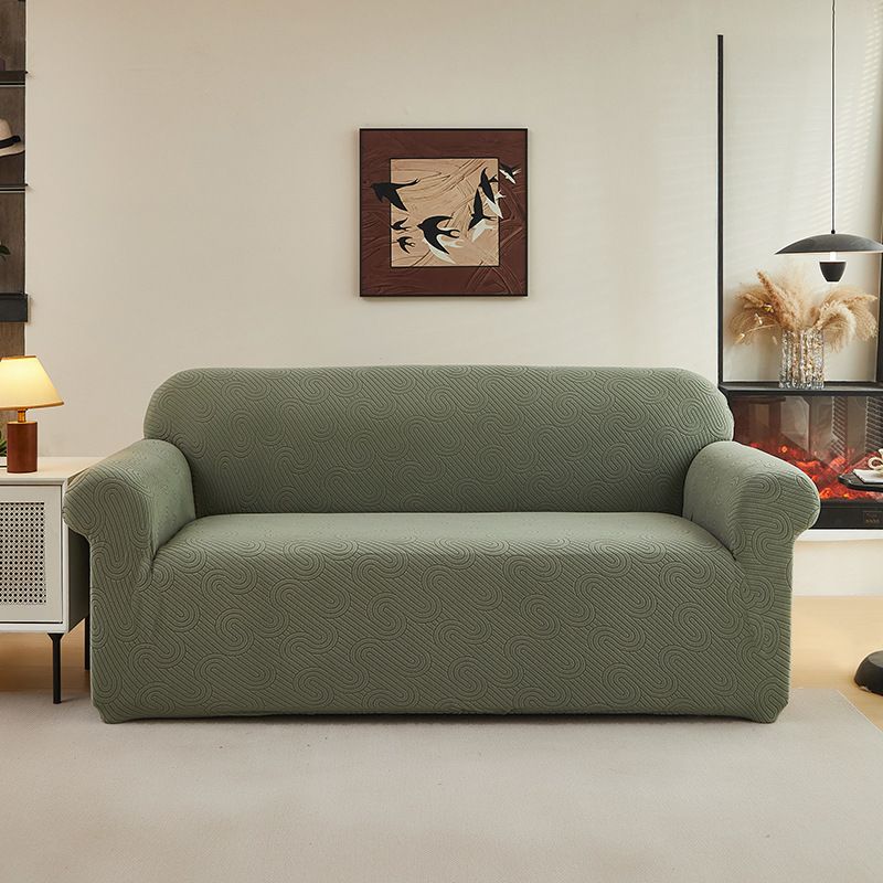 Copridivano elastico in jacquard, design a onde d'acqua antipiega, vestibilità universale per divani singoli/doppi/a 3/4 posti._voghion.com
