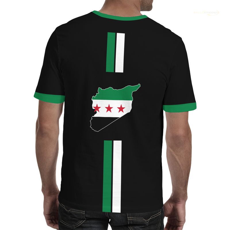Syria Football T-Shirt Summer Sports Breathable Quick-drying Men's Tops Syrian Flag Map Print Short Sleeve Jersey Kid's Clothes_voghion.com