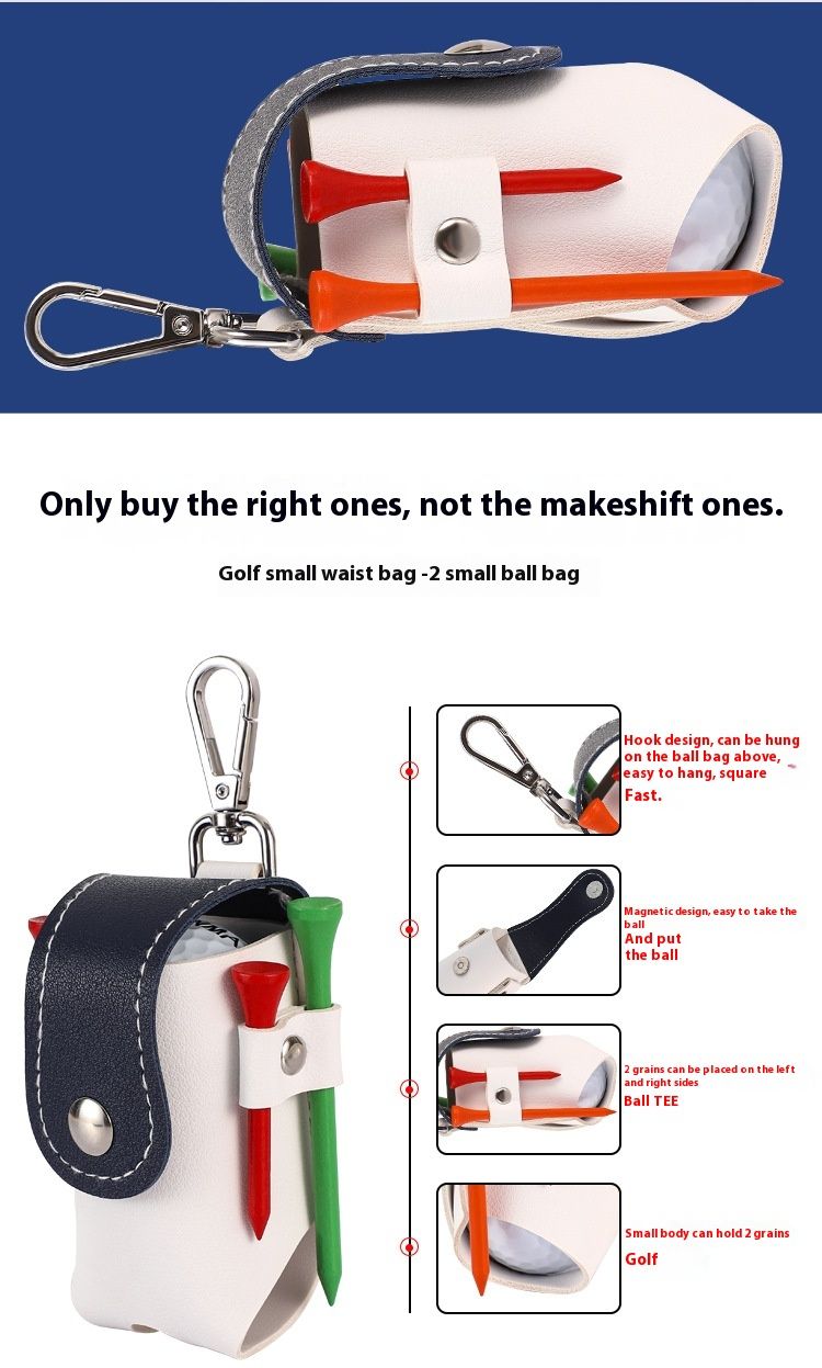 Portachiavi da appendere all'esterno con motivo color block, piccola borsa da cintura, borsa portatile per la protezione delle palline da mini golf_voghion.com