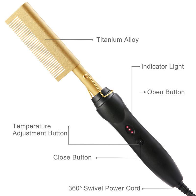 2-in-1 Iron Dual-use Copper Curling And Function Electric Hair Straightening Brush_voghion.com