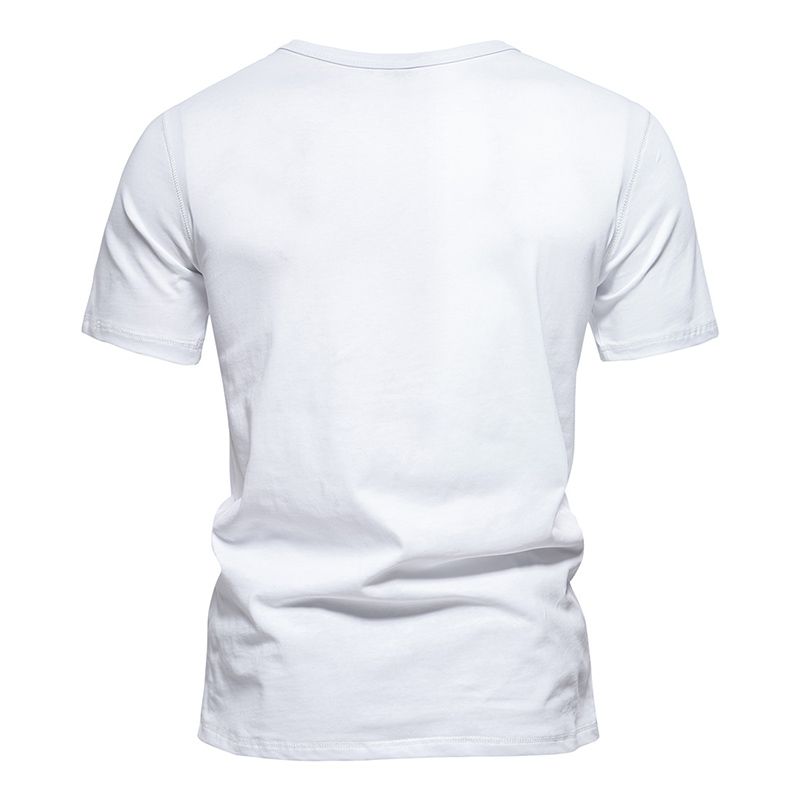 Kurzarm-Basic-Top Für Herren, Lässig, Normale Passform, O-Ausschnitt, T-Shirts, Schwarz, Weiß, Marinegrau_voghion.com