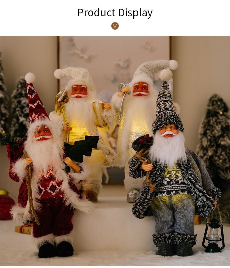 Juldekorationer stående hållning med lampor Christmas resin old man Christmas home decoration ornaments_voghion.com
