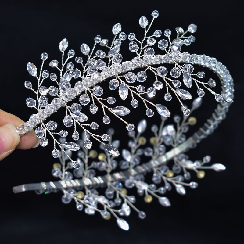Copricapi da sposa, cerchietti con perline di cristallo pressate, cerchietti con strass fatti a mano, corone per capelli, accessori per capelli da abito_voghion.com
