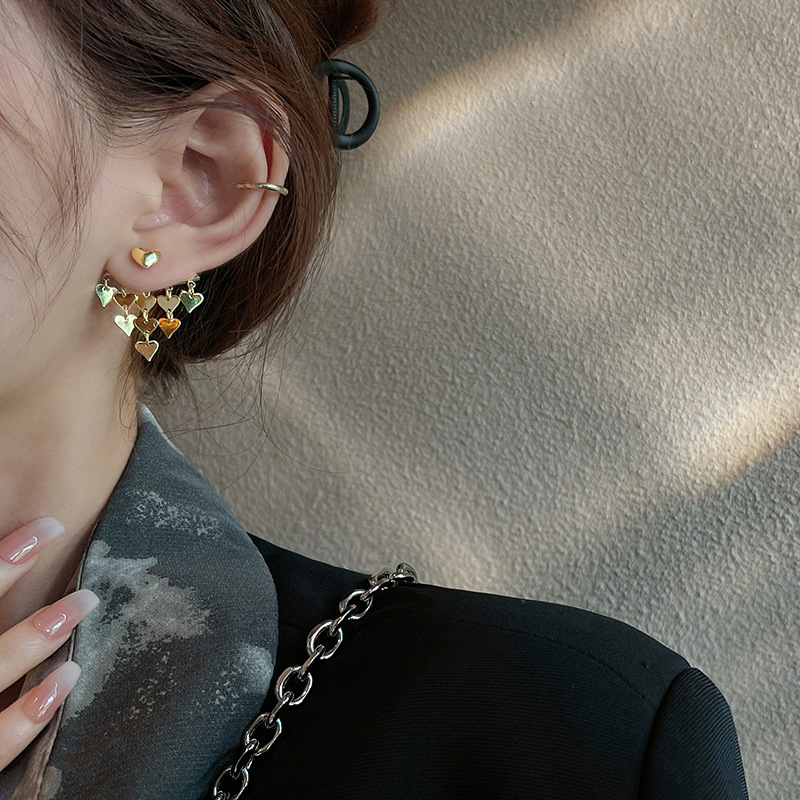 Sier VENUS Sterling moda Multi uso Metal corazón borla gota pendientes joyería Halloween fiesta Accesso_voghion.com