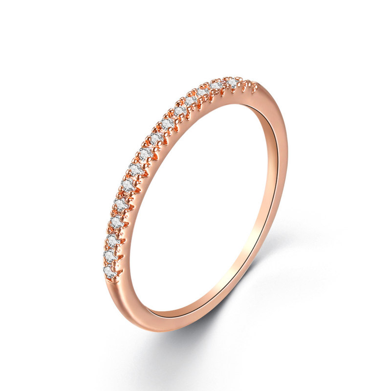 Anello da donna con micro pavé di zirconi, anello combinato di alta qualità e molto popolare_voghion.com