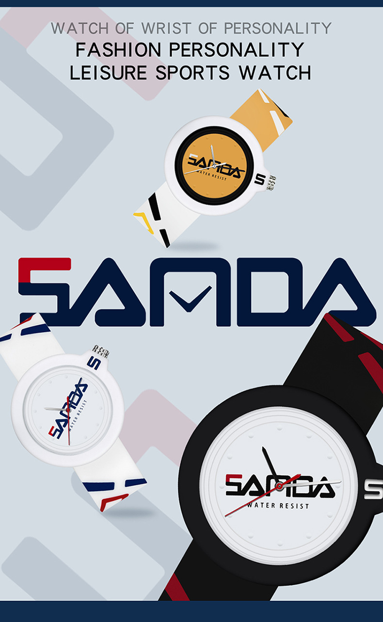Sanda New 3201 Silicone Tape Male Female Student Trendy, Cool, Simple and Personalized Children's Quartz Watch_voghion.com