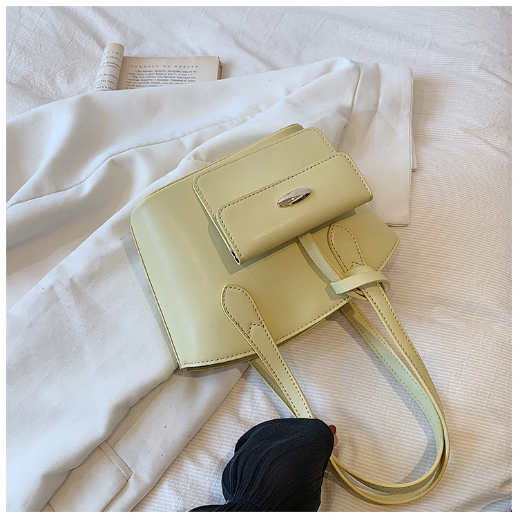 Borsa piccola portatile di moda estiva nuova borsa a secchiello casual semplice da donna 2023 borsa per ascelle suocera con trama di nicchia_voghion.com