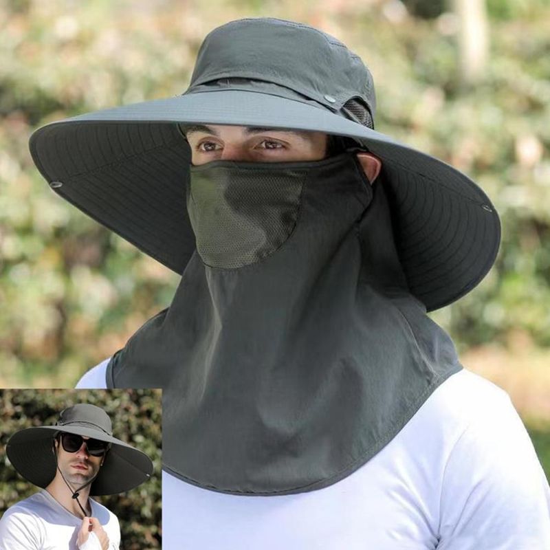 New Arrivals 1PCS Summer Quick Dryng UV Protection Fisherman Cap Neck Men Face Cycling Removable Outdoor Visor Fishing Hat Cover H0U1_voghion.com