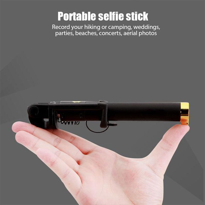 Minikokoinen, laajennettava, kädessä pidettävä, langallinen selfiekeppi, kannettava monopodi puhelimelle iPhone 6s Plus Samsung Xiaomi Huawei Android-älypuhelimelle_voghion.com