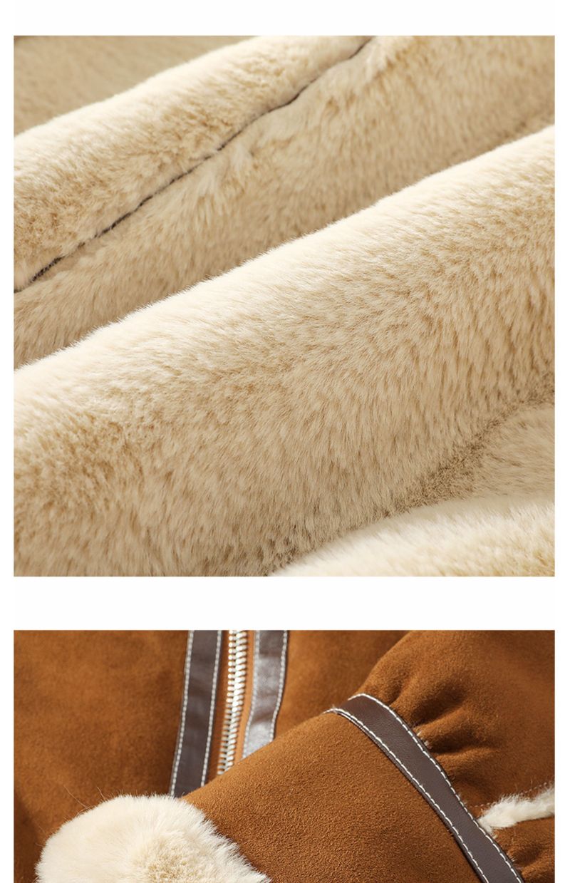 2024 Winter New Men's Sheepskin Shearling Jacket Thickened Fleece Lined Motorcycle Leather Coat_voghion.com