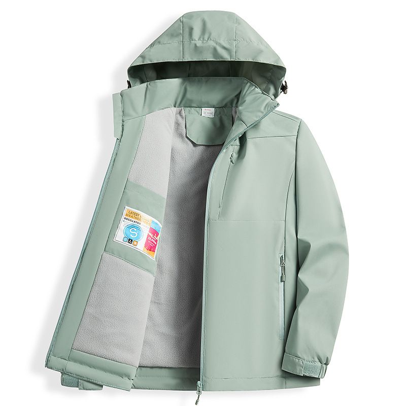 Giacca calda e spessa foderata in pile per uomo e donna, antivento, impermeabile, con cappuccio per escursioni autunnali e invernali_voghion.com