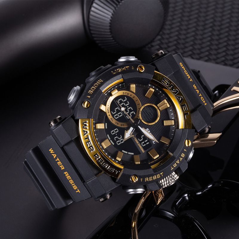 SMAEL Dual Display Digital Sports For Men Students Versatile Luminous Multifunctional Waterproof Electronic Watch_voghion.com