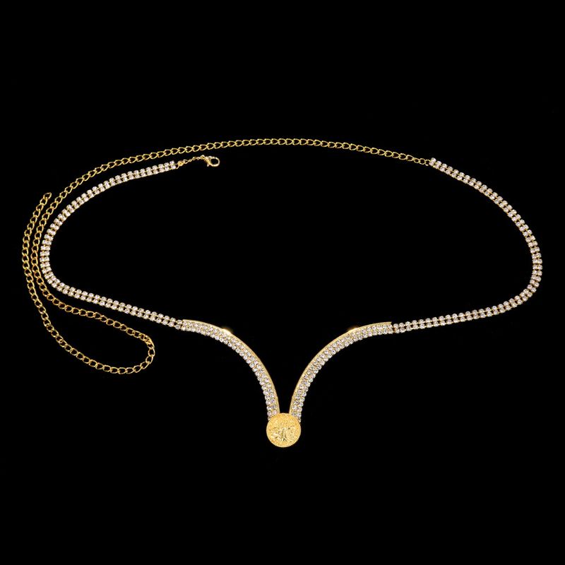 Moda Squisita Curva Albero della Vita Diamante Staffa Moda Bellezza Lucido Sexy Catena del torace Catena del corpo femminile_voghion.com