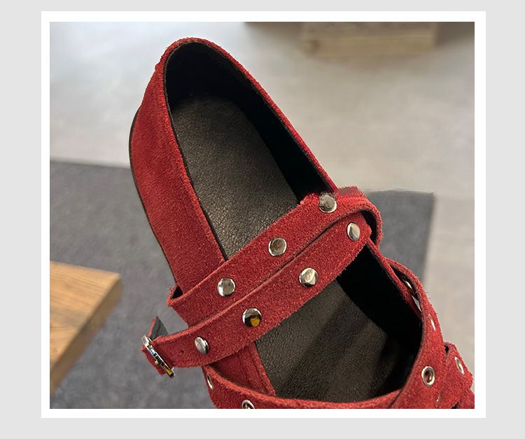 Cross Strap Buckle Women's 2025 Spring Summer New Red Bow Loafers Socks Mary Jane Ballet Women's Shoes_voghion.com