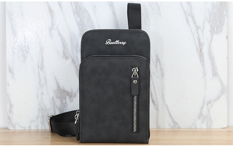 BAELLERRY Borsa a tracolla da uomo di alta qualità Borsa per cellulare verticale di grande capacità Borsa multifunzionale con cerniera_voghion.com
