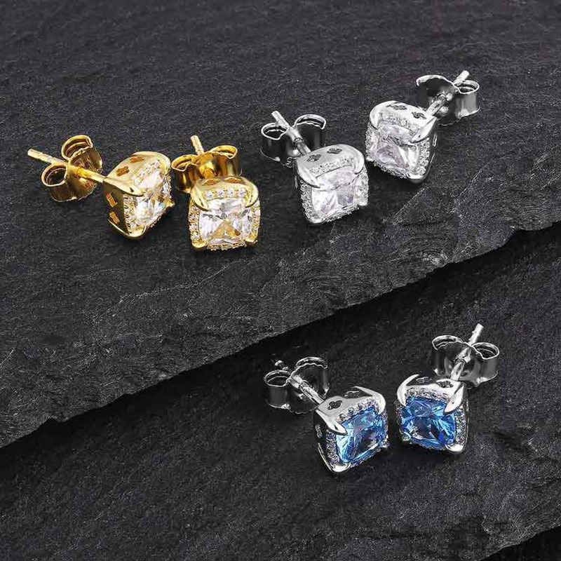 Fashionable Hip-hop Earrings for Men Full Diamond Micro Inlaid Personalized Earrings_voghion.com