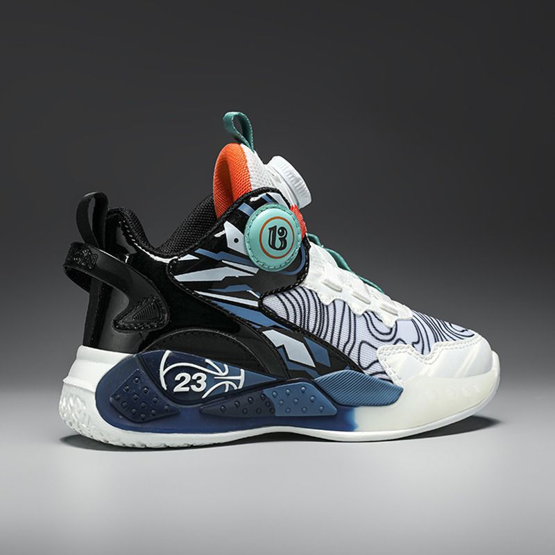 Atmungsaktive Reibungsschuhe aus Mesh für Jungen mit Sound, Laufschuhe für große Sportjugendliche, Kobe Blue-Basketballschuhe_voghion.com