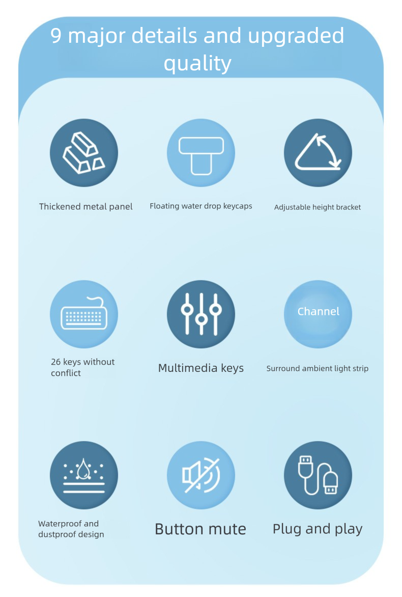 Wired Mechanical Feel Keyboard Waterproof Silent Ultra-thin Gaming E-sports Office Typing Desktop Laptop_voghion.com