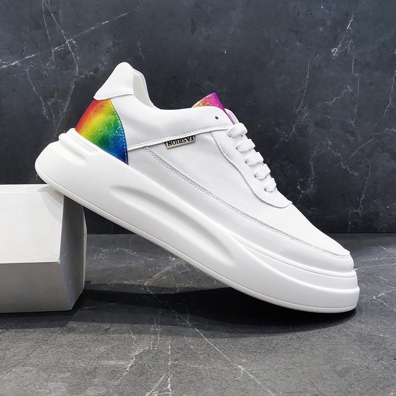 Scarpe da uomo basse, da uomo, per la primavera e l'autunno, traspiranti, sportive, per il tempo libero, con suola spessa, alla moda per giovani._voghion.com
