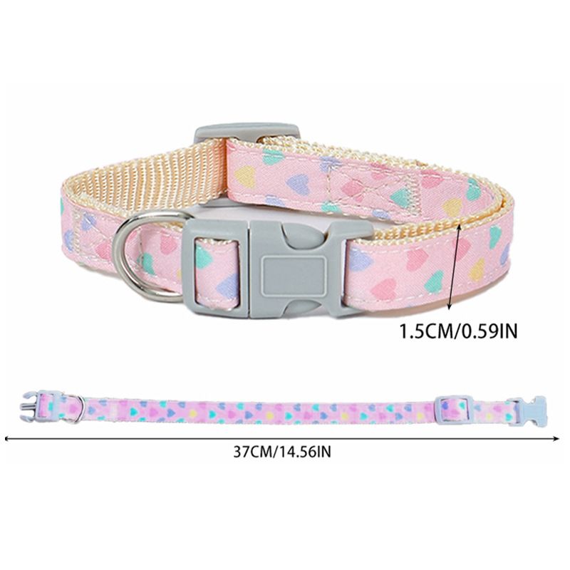 1.5Cm New Heart Pattern For Cats And Dogs, Multi-Color Dog Collar With Sturdy Buckle, Direct Delivery_voghion.com