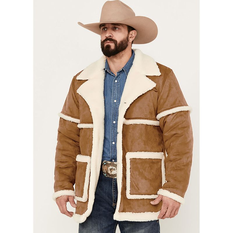 Veste doublée polaire CT automne-hiver style britannique, manteau chaud à col rabattu et peau lainée intégrée pour homme_voghion.com