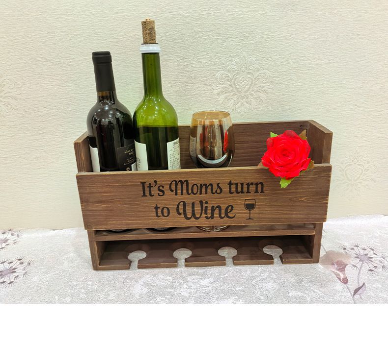 Lagerung Haushalt Holz Rot Glas Invertiert High-End Luxus Wein Rack Einzel_voghion.com