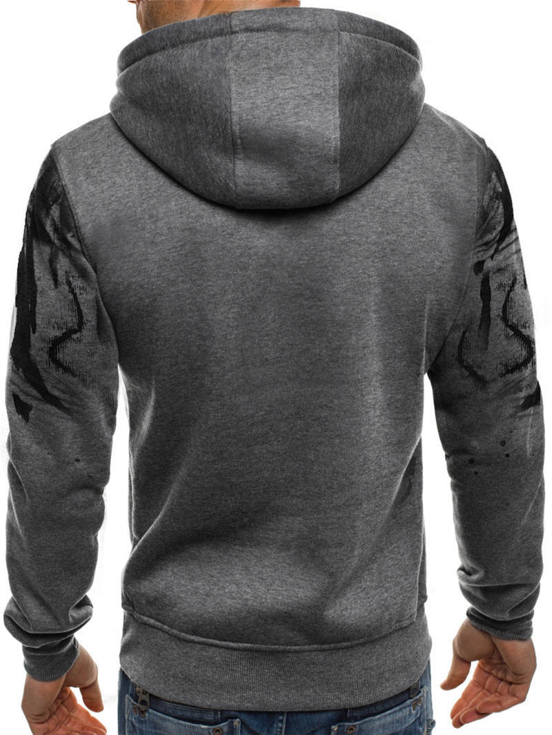 ActiveGo ActiveGo Felpa con cappuccio a maniche lunghe con stampa a getto d'inchiostro, in pile, per uomo, stile trendy, per attività all'aria aperta_voghion.com