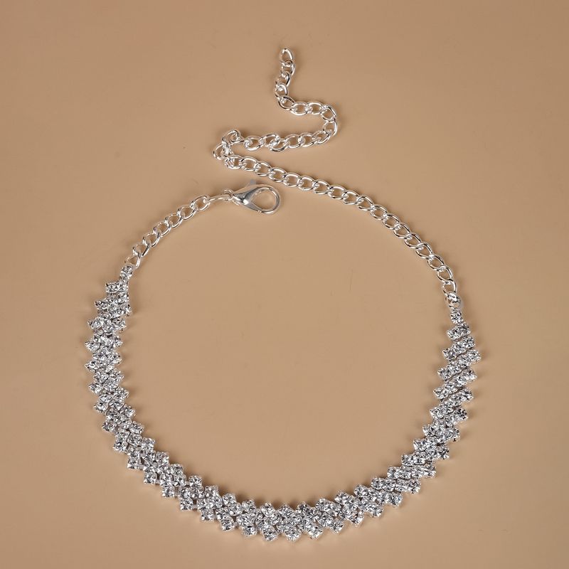 Cavigliera alla moda con strass per donna, placcata in oro e argento, versatile gioiello stagionale_voghion.com