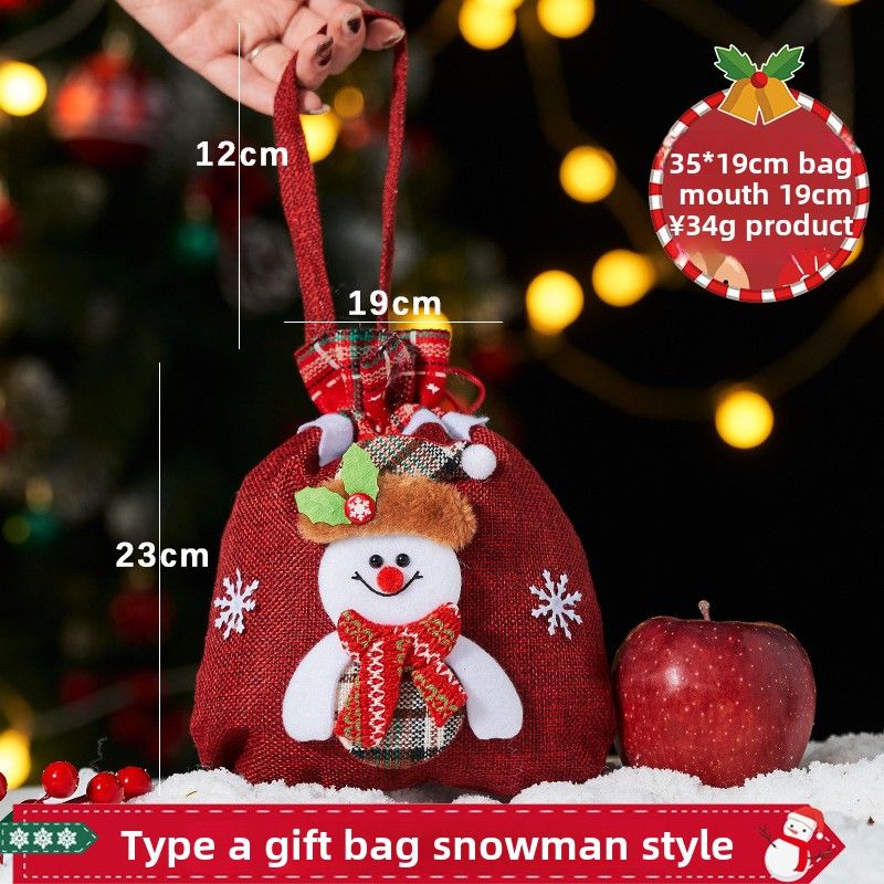 Christmas Applee Bag Barnpresentpåse Julaftonsgodispåse Julgodisinpackningspresentpåse_voghion.com
