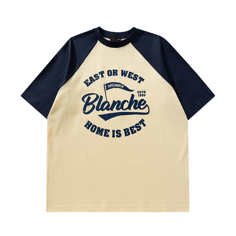 T-shirt a maniche corte dal design unico e abbinata ai colori per camicia base estiva da uomo e da donna alla moda_voghion.com