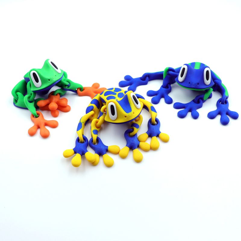 Giocattolo da scrivania snodabile a forma di rana - Figura magnetica a forma di rana stampata in 3D con giunti mobili, perfetta per decorare frigorifero e ufficio_voghion.com